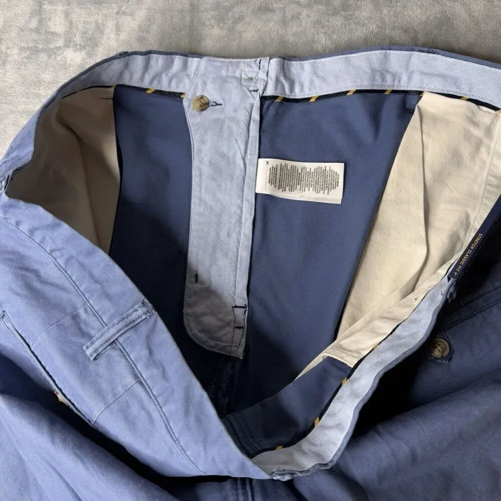 Polo Ralph Lauren Mens 48B Shorts Blue Chino Stretch Cotton Twill Casual Preppy